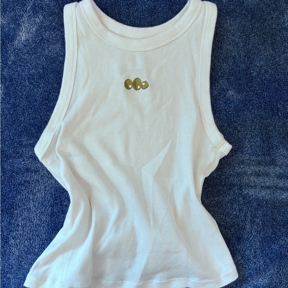 White Sleeveless Ribbed Top